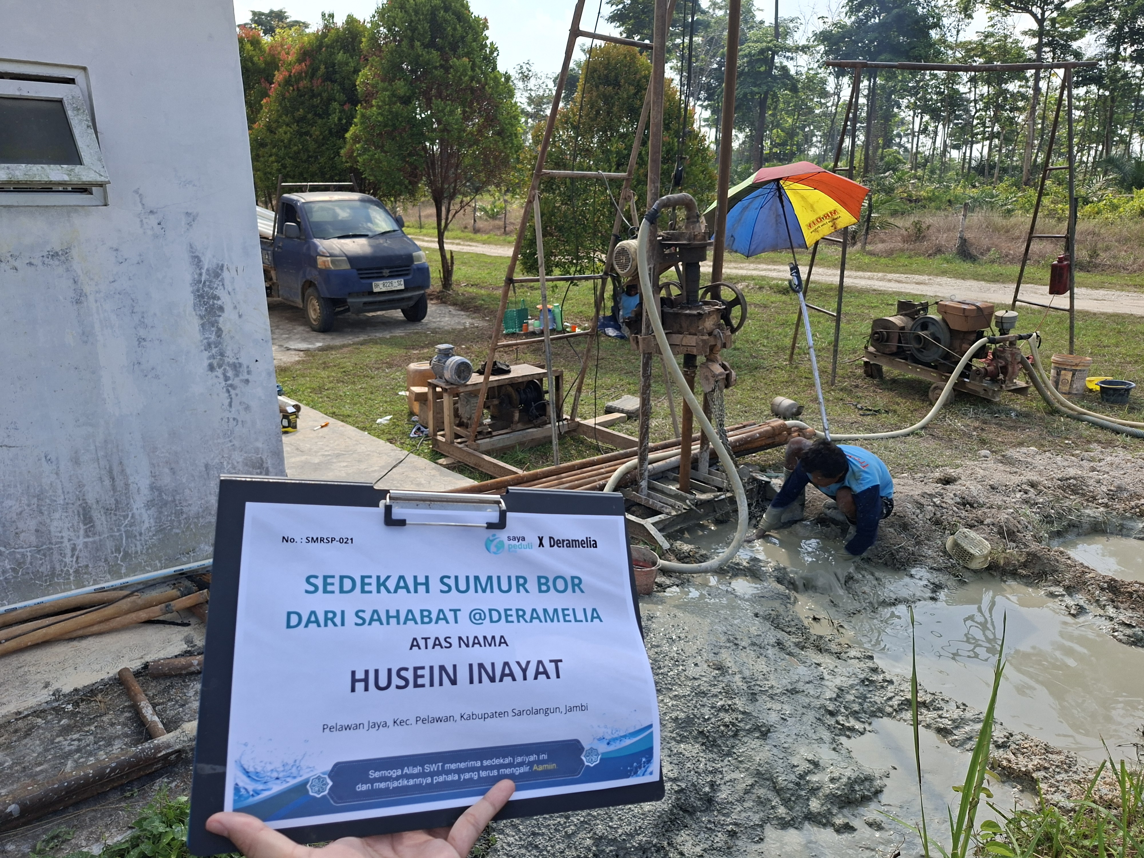 Pembangunan Sumur Bor di Pondok Tahfidz Annafiah Jambi Telah Selesai.