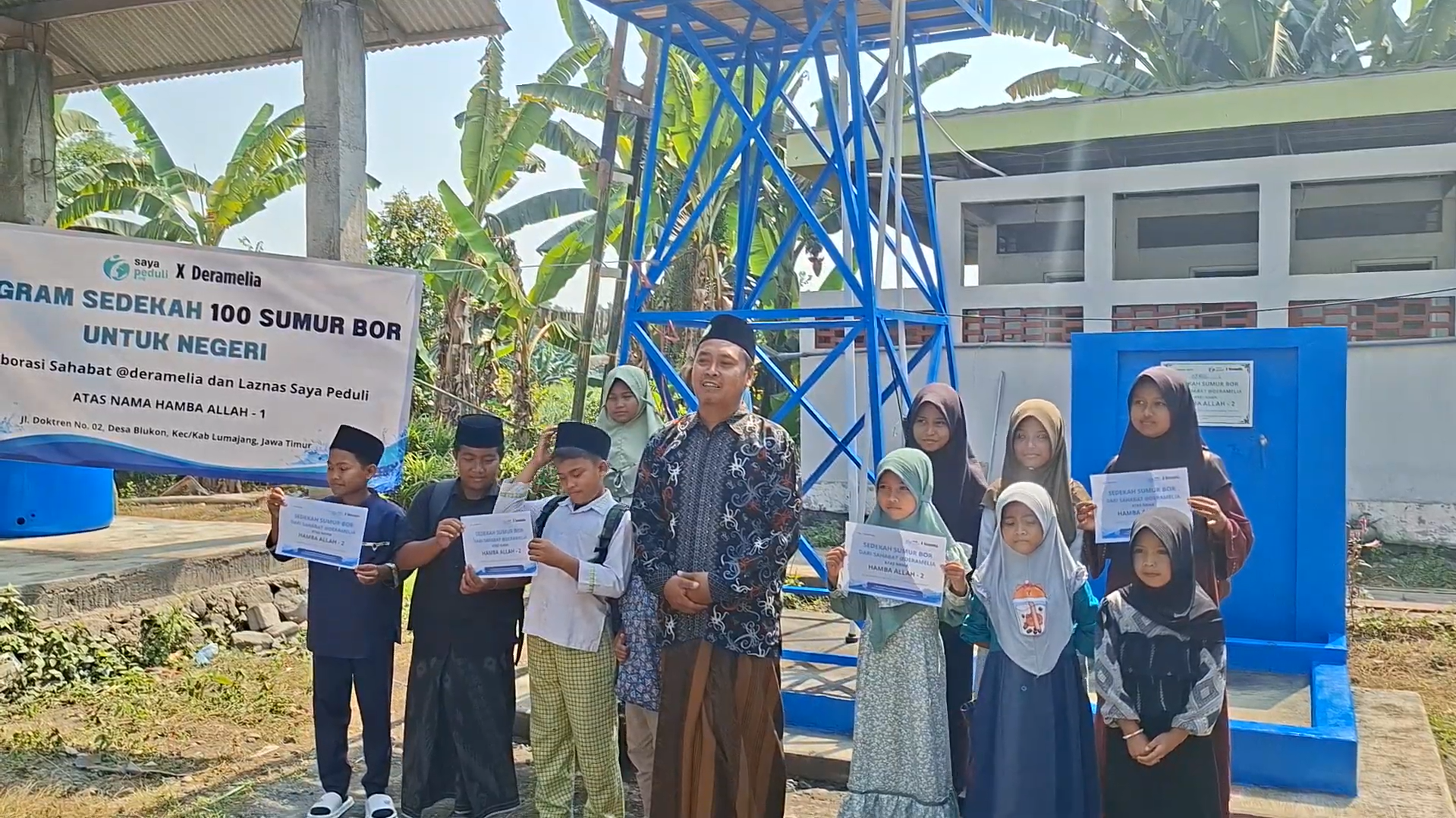 Pembangunan Sumur Bor di Desa Blukon, Lumajang, Jawa Timur Telah Selesai