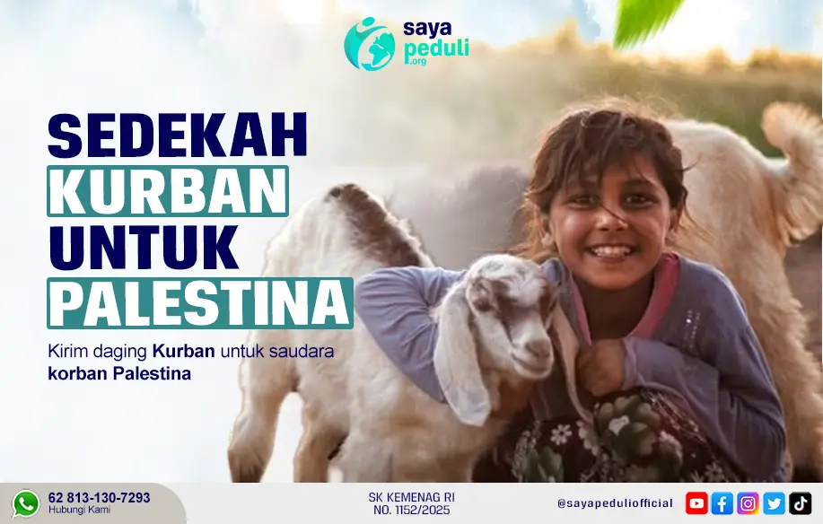 Banner sedekah kurban untuk Palestina